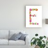 Trademark Fine Art Farida Zaman 'Floral Alphabet Letter V' Canvas Art, 18x24 WAP10136-C1824GG